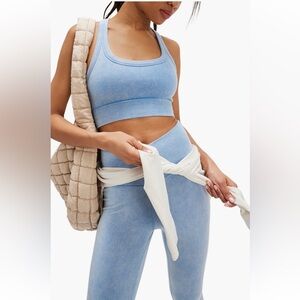 FP Movement by Free People Go To Sports Bra in Washed Denim Blue Size XL